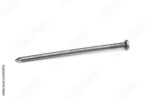 Steel nails 4-inch isolated on white background.