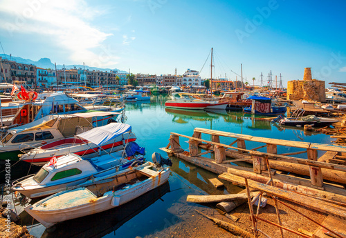 Kyrenia (Girne) old harbour on the northern coast of Cyprus.