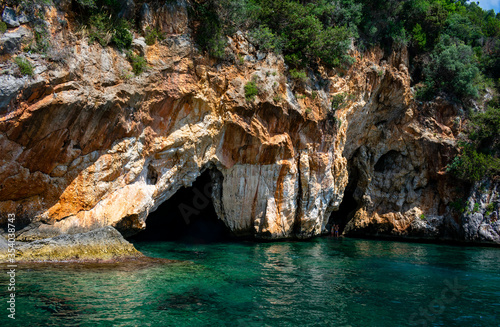 Italy, Campania, Marine Protected Area - Infreschi and Masseta coast - 11 August 2019 - The wonderful pink rocks and caves of Cilento