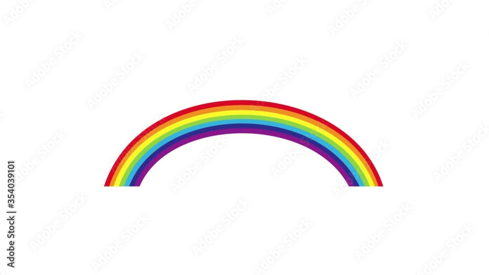 Rainbow. Animation of a rainbow in the sky, alpha channel enabled. Cartoon Rainbow. Animation of a rainbow in the sky, alpha channel enabled. Cartoon