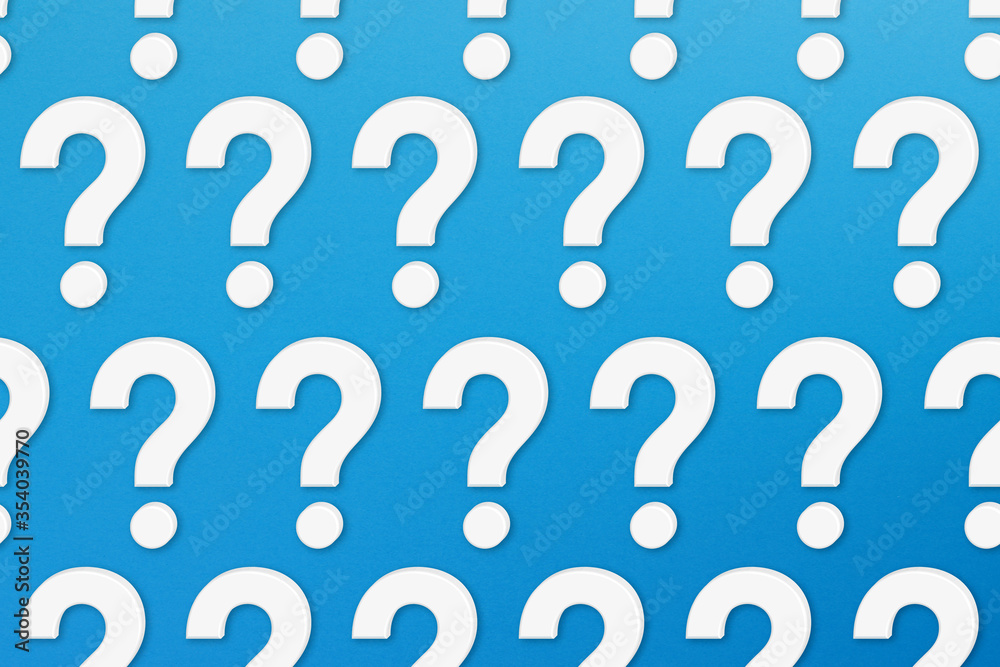 Question mark design on blue background Question mark design on blue background