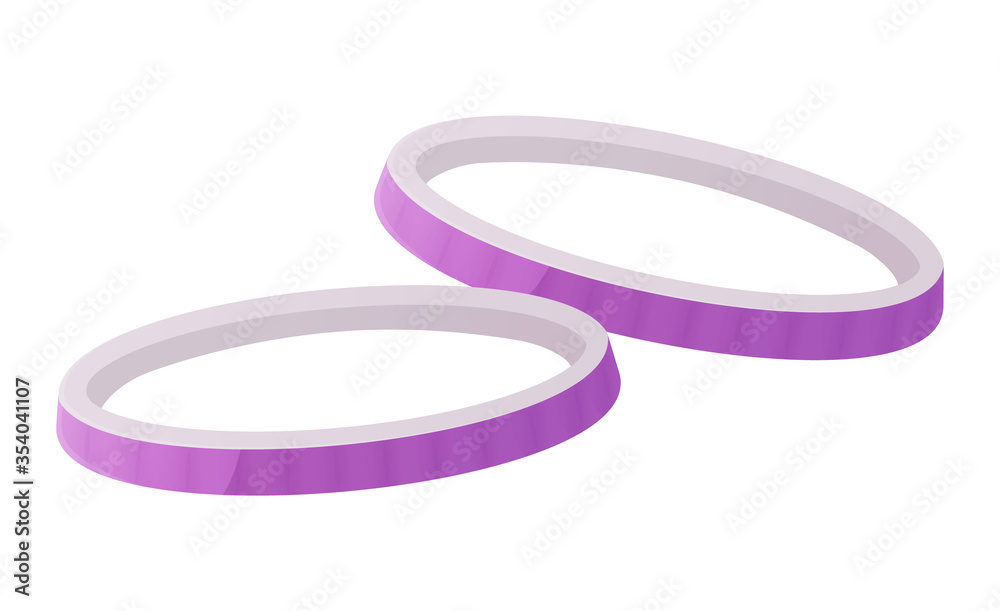Purple or red chopped onion rings. Vegetable, raw, cooking,organic food concept. Burger ingredient. Stock vector illustration in flat cartoon style isolated on white background. Purple or red chopped onion rings. Vegetable, raw, cooking,organic food concept. Burger ingredient. Stock vector illustration in flat cartoon style isolated on white background.