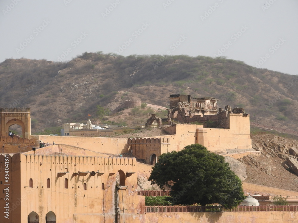 Beautifoul Amber Fort near Jaipur city in India. Rajasthan