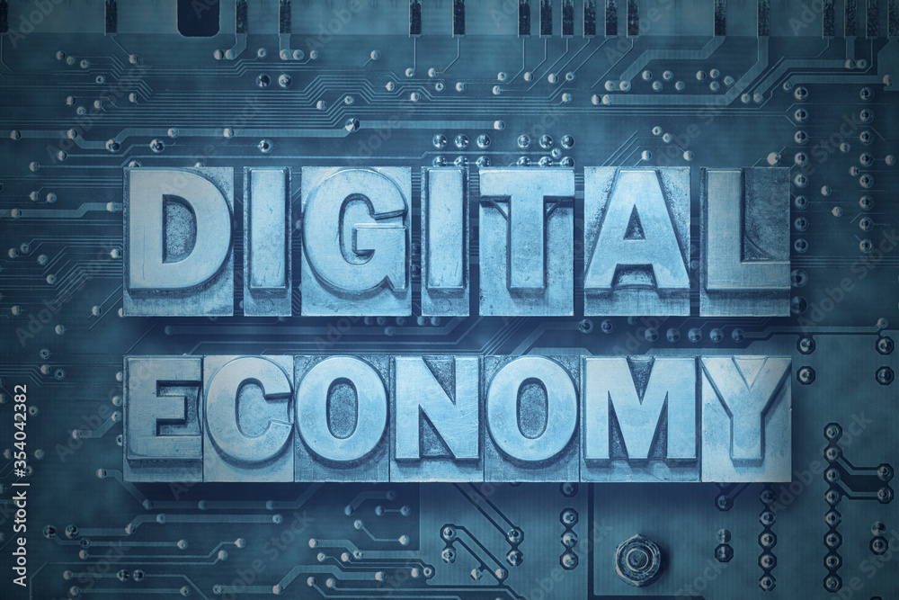 Obraz premium digital economy board
