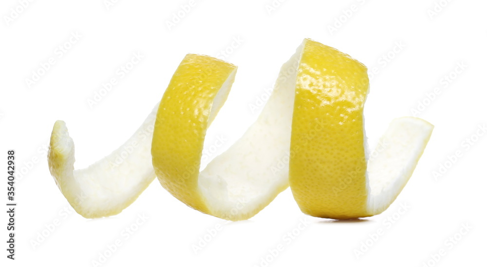 Lemon peel curl isolated on white background Lemon peel curl isolated on white background