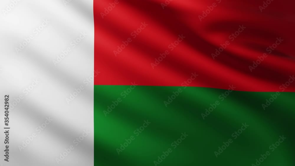 Large Flag of Madagascar fullscreen background fluttering in the wind Large Flag of Madagascar fullscreen background fluttering in the wind