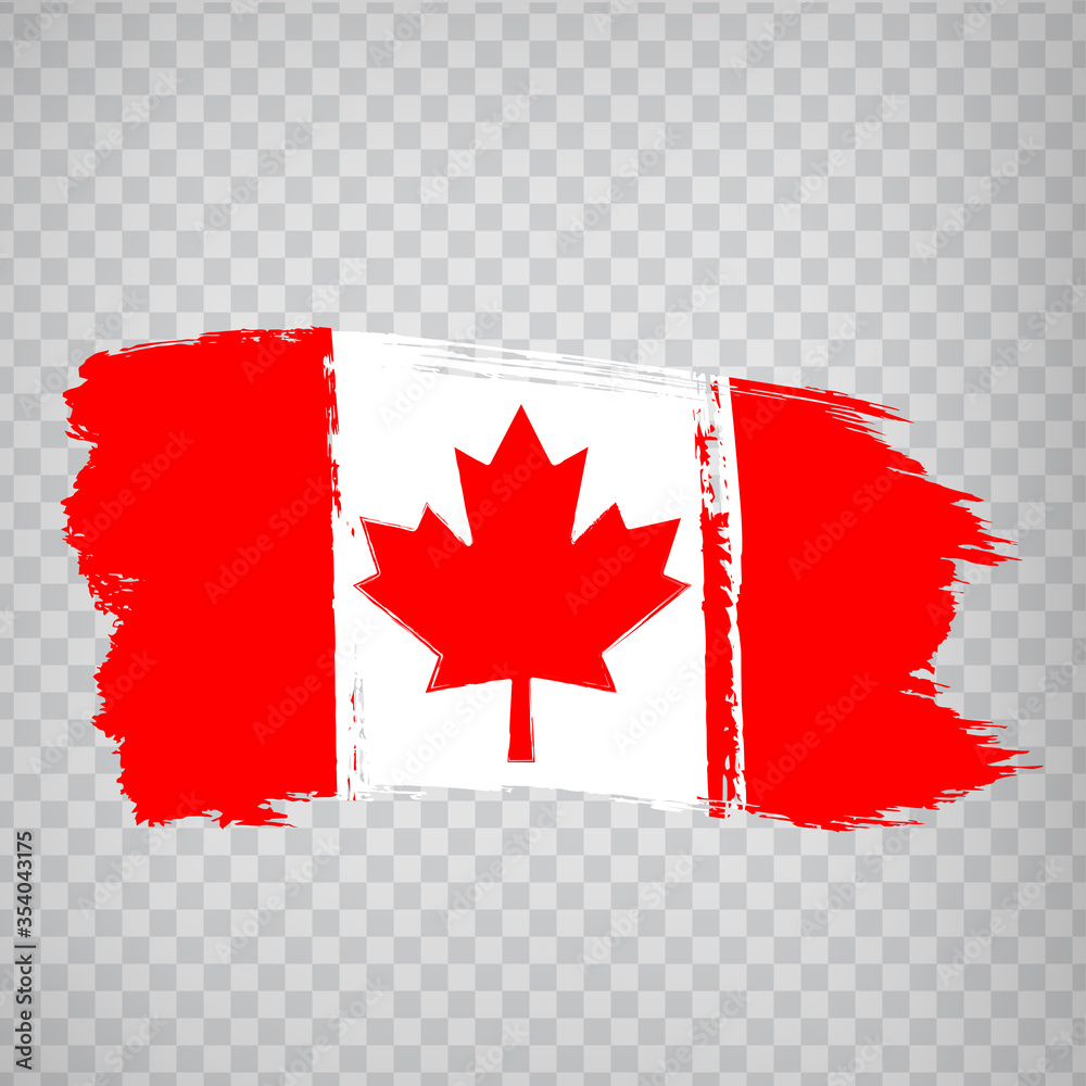 Flag of Canada, brush stroke background. Flag of Canada on transparent background. Stock vector. Vector illustration EPS10. Flag of Canada, brush stroke background. Flag of Canada on transparent background. Stock vector. Vector illustration EPS10.