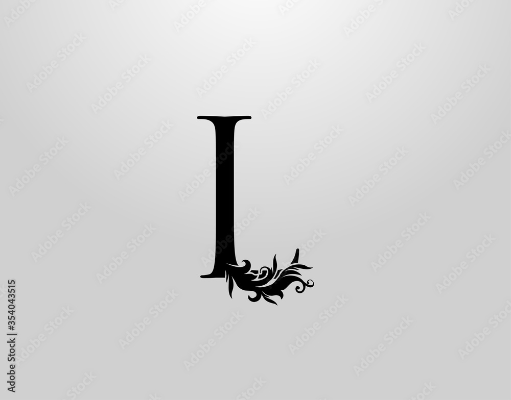 Letter L Swirl Logo. Classic L Letter Design Vector with Black Color and Floral Hand Drawn. Letter L Swirl Logo. Classic L Letter Design Vector with Black Color and Floral Hand Drawn.