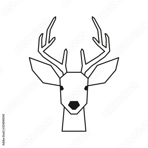 Deer head silhouette. Deer logotype