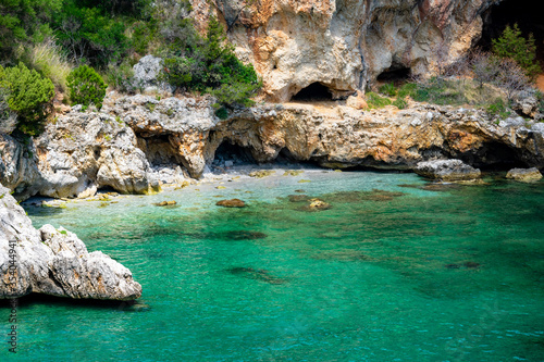 Fototapeta Naklejka Na Ścianę i Meble -  Italy, Campania, Marine Protected Area - Infreschi and Masseta coast - 11 August 2019 - The magical sea of ​​Baia Infreschi
