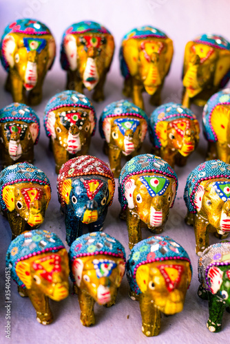 Miniature Hand made clay Elephants made by artisians in India © Shashank