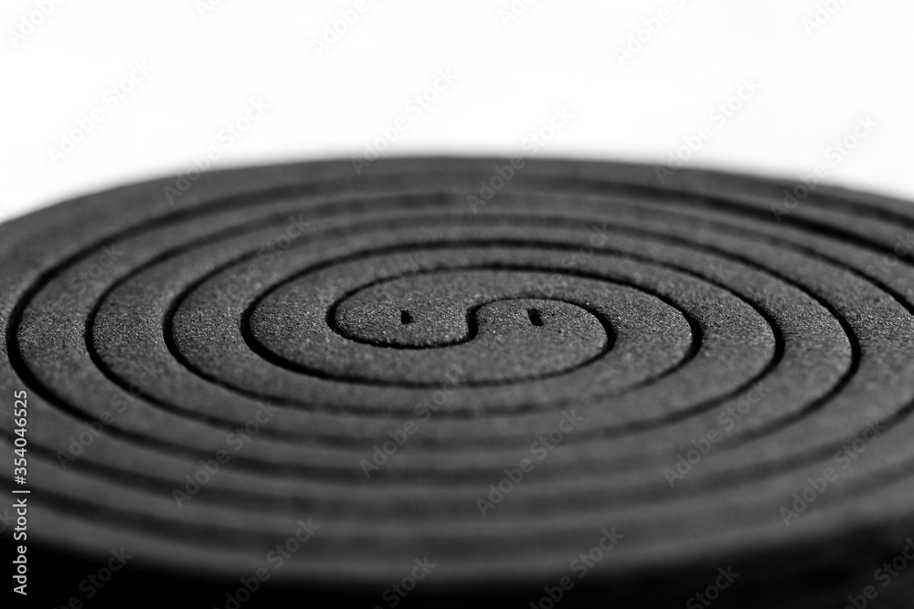 Black mosquito repellent incense close up macro view