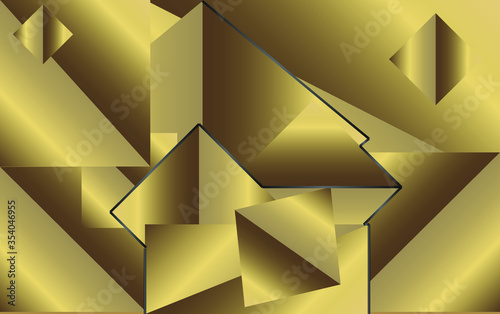 Abstract luxury golden line with classic template premium background. Decorating in pattern of premium polygon style for ad, poster, cover, print, artwork. illustration vector eps10 © Руслана Колодницкая