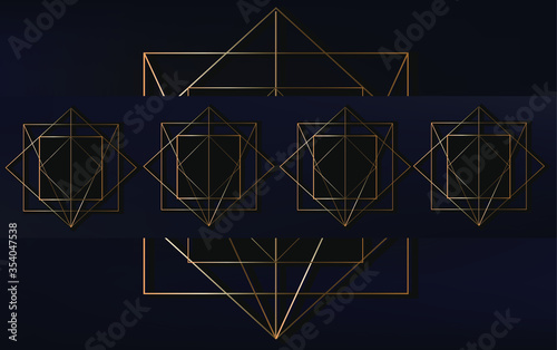 Gold and black polygonal luxury background. modern retro 1920s. vector illustration. eps 10