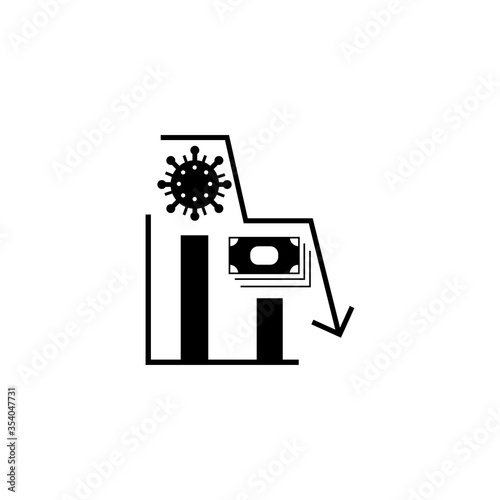 The collapse of the economy due to the coronavirus icon. Decline eps ten