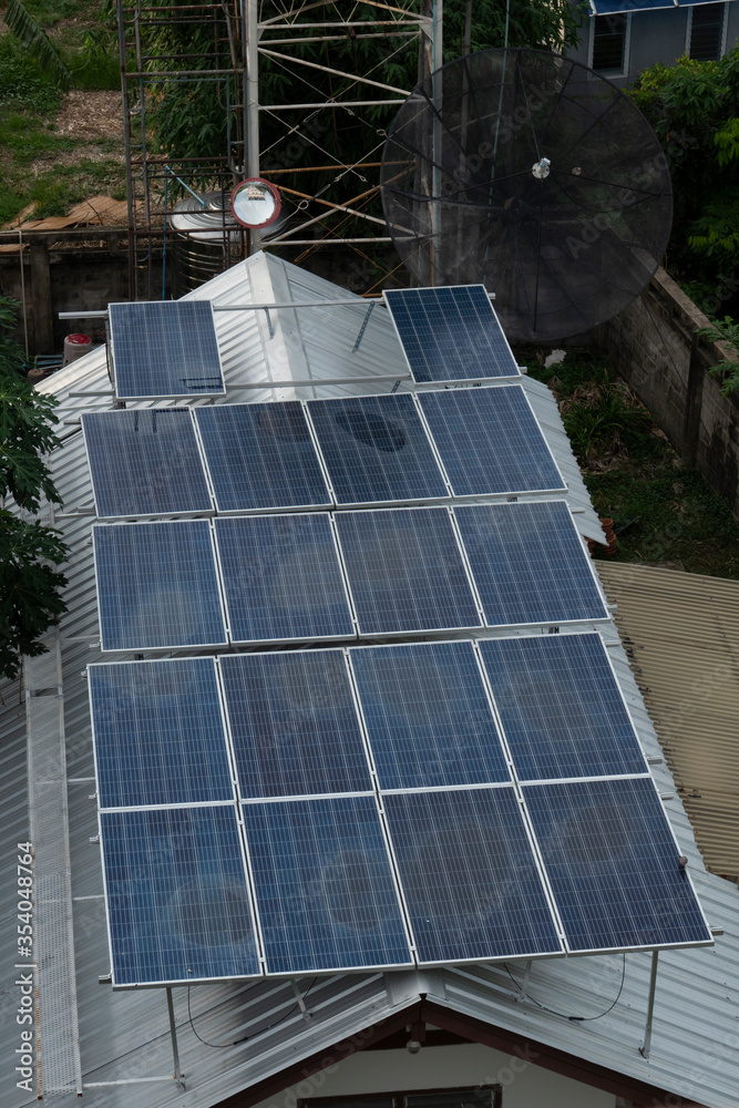 Home solar panels on the roof