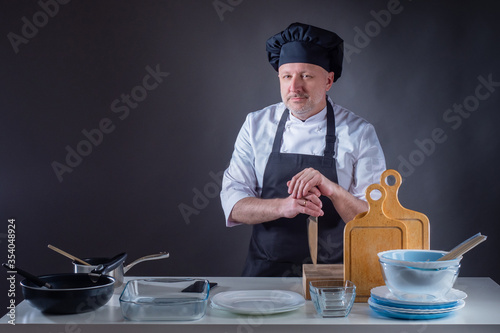 Restaurant chef posing with...