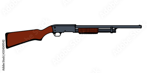 Vector illustration of pump action Shotgun.