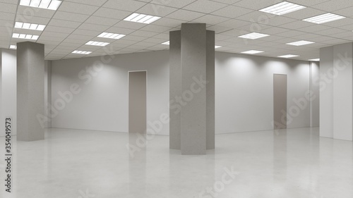 Fototapeta Naklejka Na Ścianę i Meble -  empty pavilion, interior visualization, 3D illustration