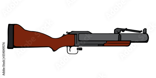 A single-shot grenade launcher. Vector illustration