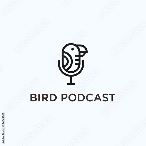 bird podcast logo. microphone logo