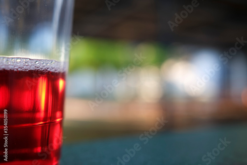 Close up of a glass of alcohol
