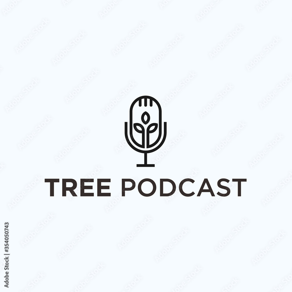 tree podcast logo. microphone logo