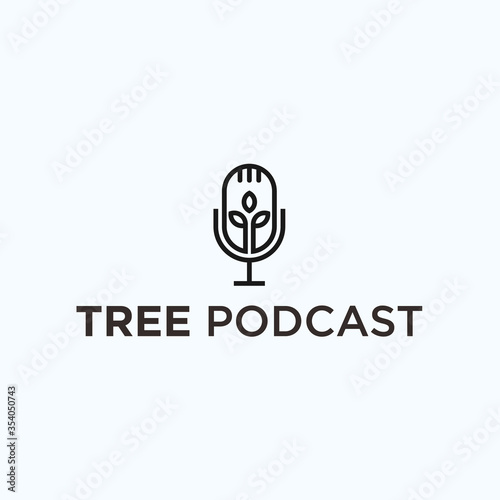tree podcast logo. microphone logo