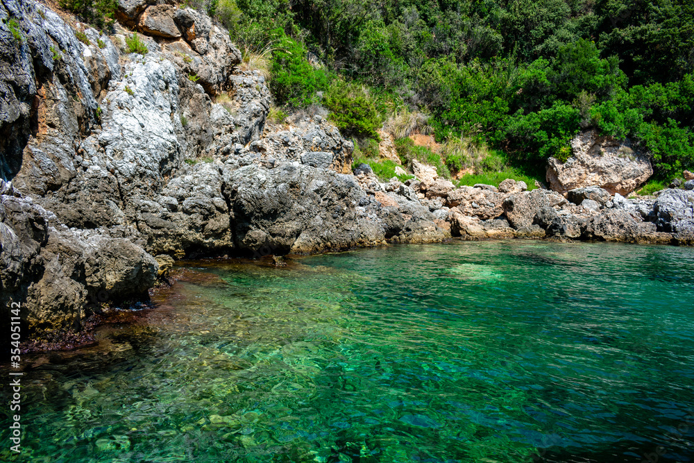 Italy, Campania, Marine Protected Area - Infreschi and Masseta coast - 11 August 2019 - The magical colors of the Cilento sea