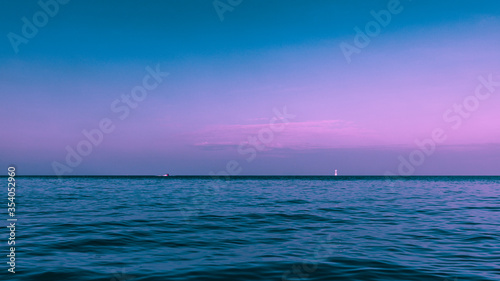 Pink sunrise over ocean near Perhentian Island