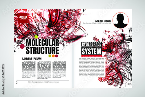 Science magazine with 3D rendering technology concept easy to editable