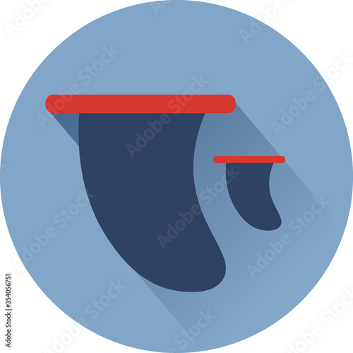 sport icons on sup board in flat style.