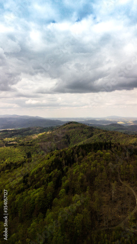 Drone - Moutains landscape with clouds