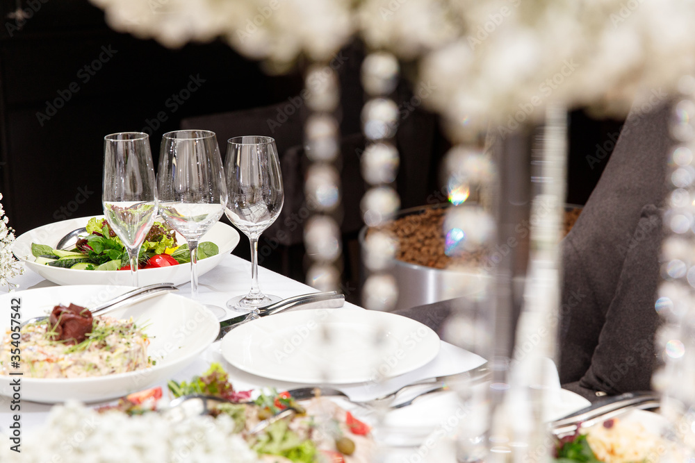 Table Dressed Up For Wedding Reception 