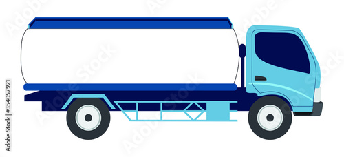 Mineral Water Truck Illustration on White Background
