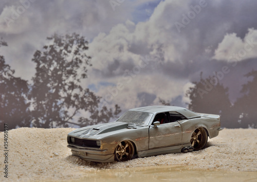 diorama coche deportivo camaro  de juguete maquetas con realismo 