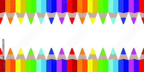 seamless colored pencils isolated on white background