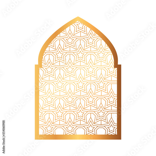 islamic arch, arabic ornamental traditional muslim vector illustration design