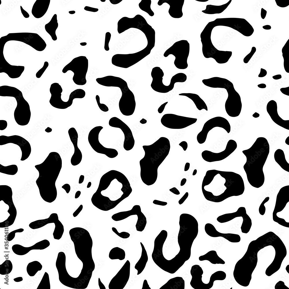 trendy leopard seamless pattern with spot silhouettes trendy leopard seamless pattern with spot silhouettes