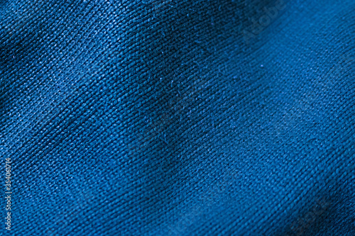 blue cotton texture material. macro photo