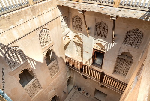 View from above inside the Jabreen Castle in Bahla, Sultanate of Oman