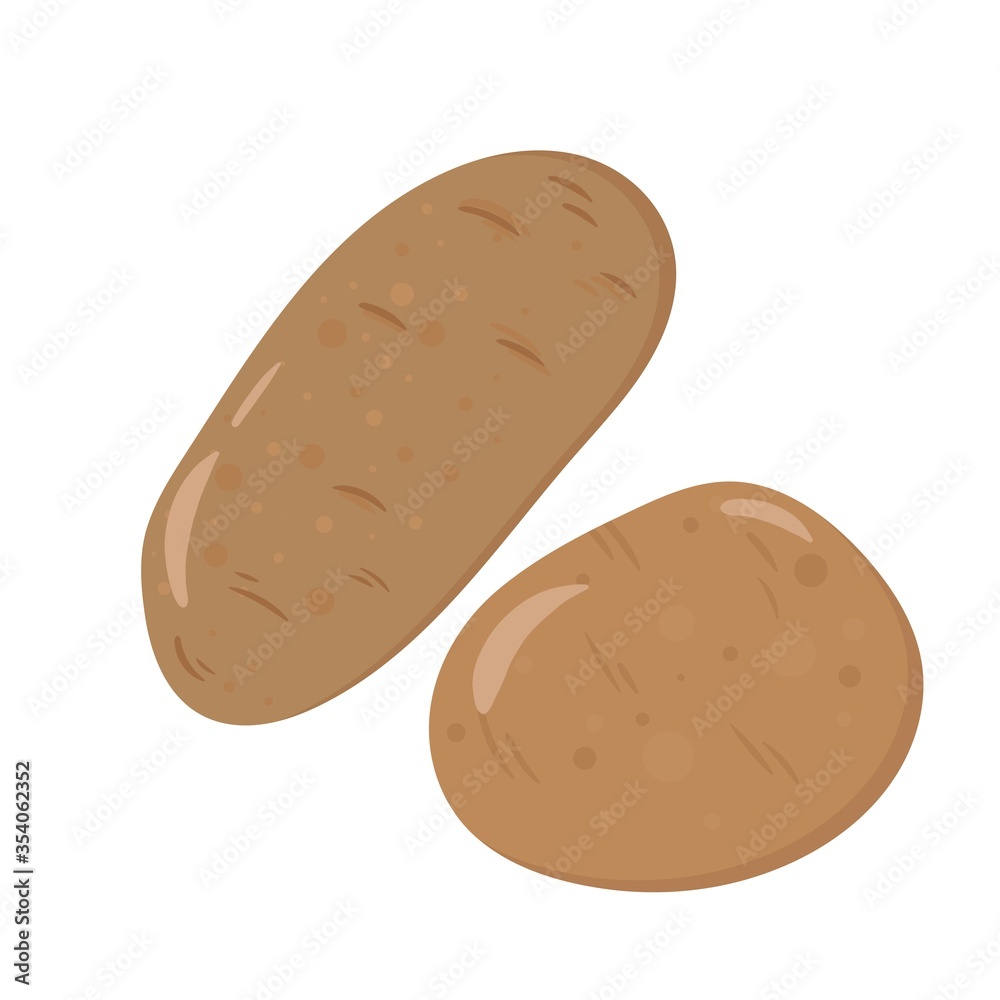 Potatoes vector isolated on white background. Farm vegetables icon concept. Illustration for banner, poster. Potatoes vector isolated on white background. Farm vegetables icon concept. Illustration for banner, poster.