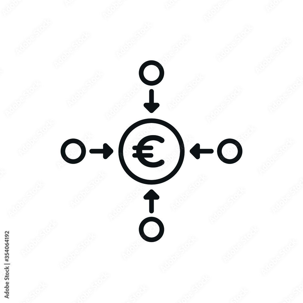 Outline Crowdfunding Icon - Support Creators and Ideas with Money - Vector Outline Crowdfunding Icon - Support Creators and Ideas with Money - Vector