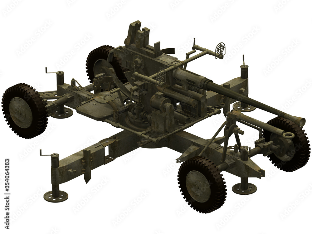 3d Rendering of a WW2 40mm Anti Aircraft Gun 3d Rendering of a WW2 40mm Anti Aircraft Gun