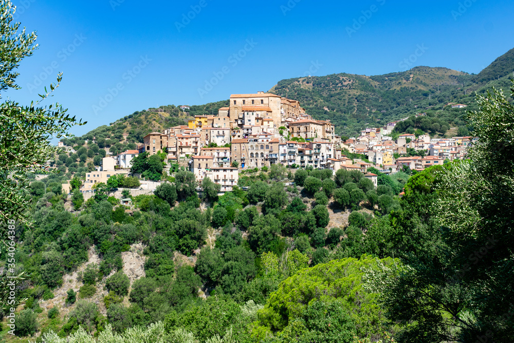 Italy, Campania, Pisciotta - 12 August 2019 - View of the wonderful village of Pisciotta