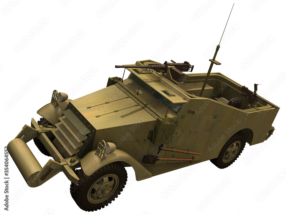 Fototapeta premium 3d Rendering of a American WW2 Half Track Scout