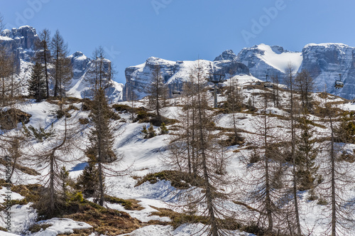 Dolomites Alps mountains in spring in Italy, Madonna di Campiglio (TN)
