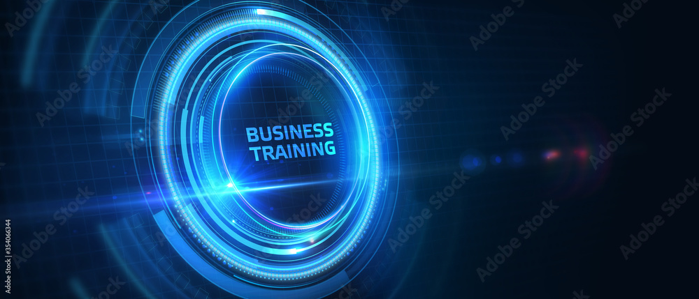 Business, Technology, Internet and network concept. Coaching mentoring education business training development E-learning concept. 3D illustration.