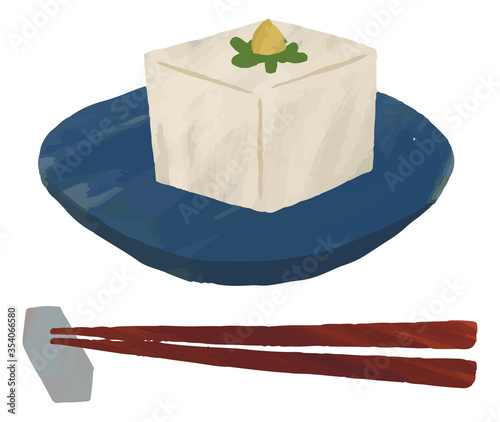 豆腐　箸　箸置き　イラスト