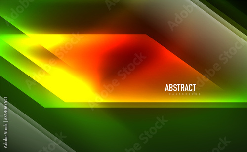 Dynamic neon shiny abstract background. Trendy abstract layout template for business or technology presentation, internet poster or web brochure cover, wallpaper